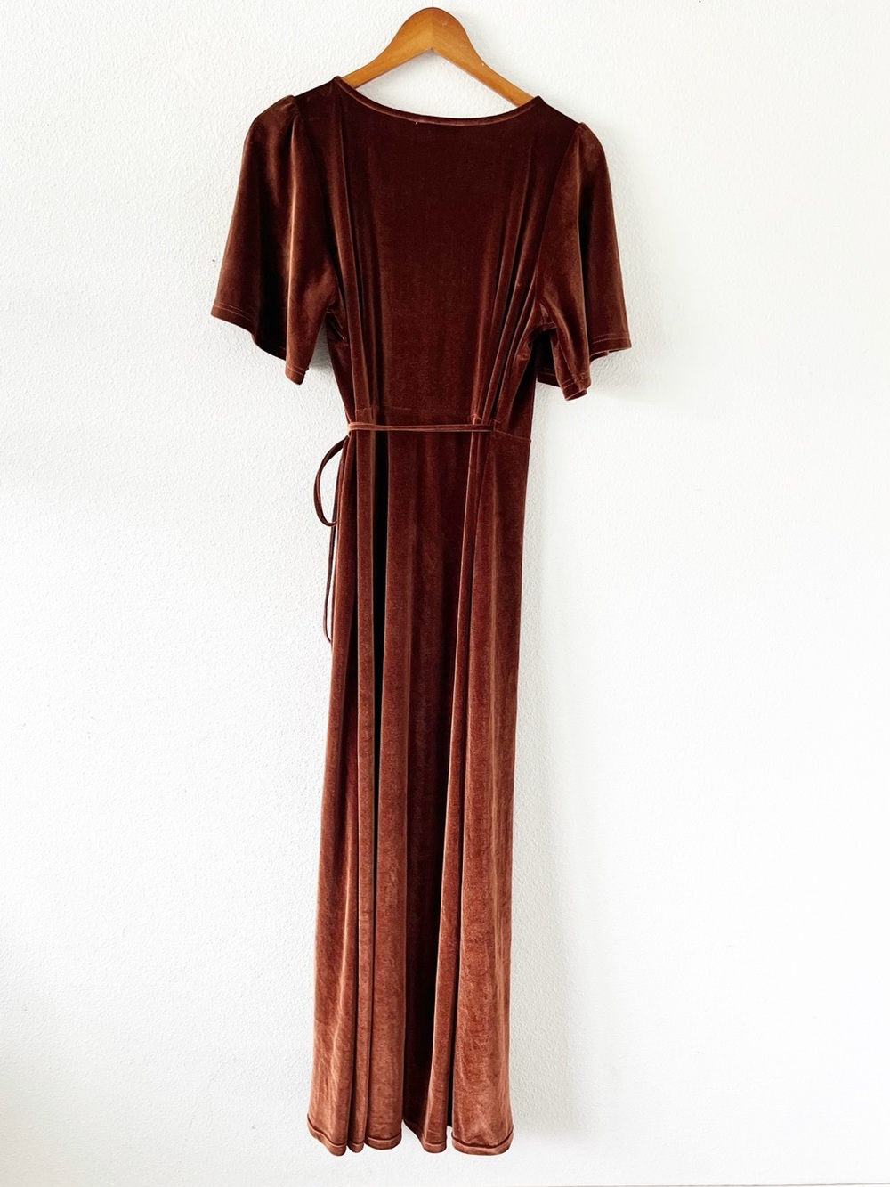 Baltic Born Meghan Velvet Rustic Brown Autumn Wedding Bridesmaid Wrap Maxi Dress - Picture 8 of 9